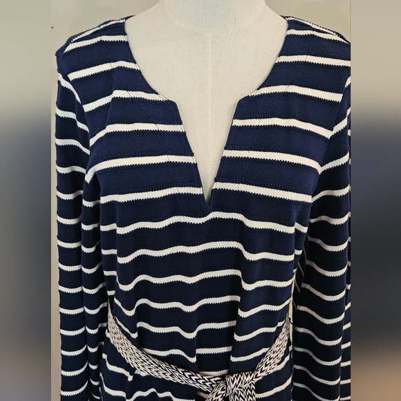 NWT Tommy Bahama Sun Harbor Midi Caftan Dress: Island Navy/White: Size- Medium - Picture 4 of 12